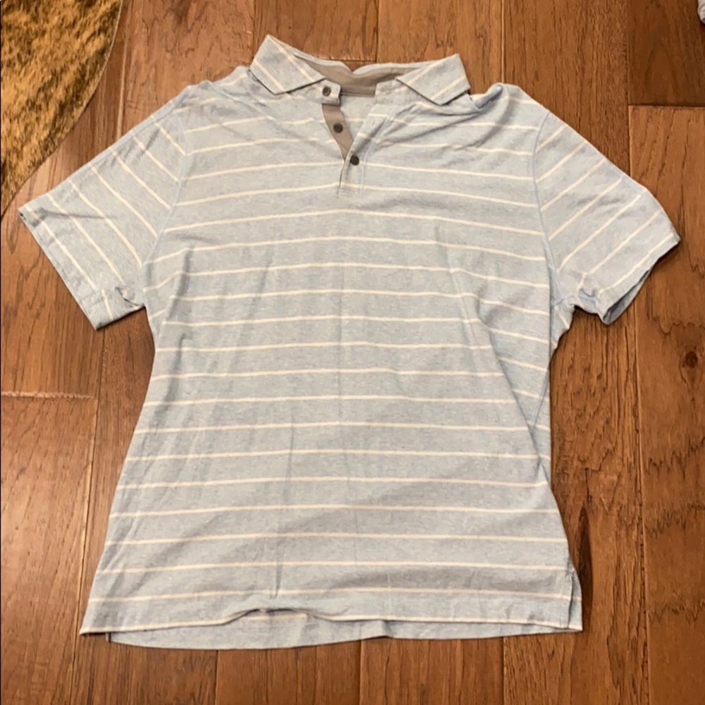 Lulu blue/white striped polo. XL.